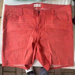 coral jean shorts